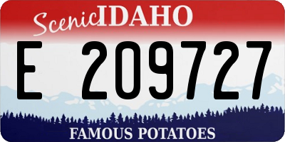 ID license plate E209727
