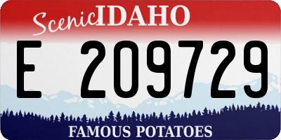 ID license plate E209729