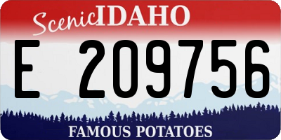 ID license plate E209756