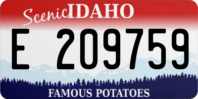 ID license plate E209759