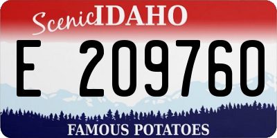 ID license plate E209760