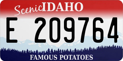 ID license plate E209764