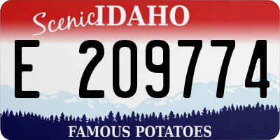 ID license plate E209774
