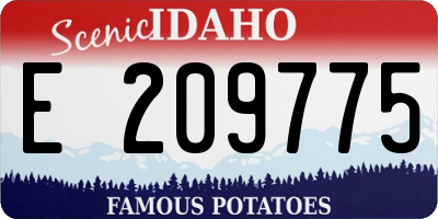 ID license plate E209775