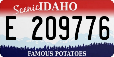 ID license plate E209776