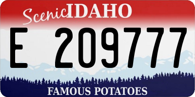 ID license plate E209777