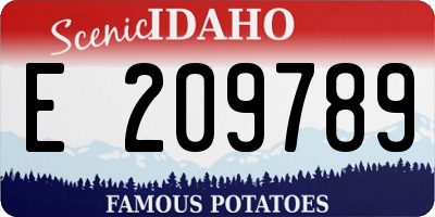 ID license plate E209789