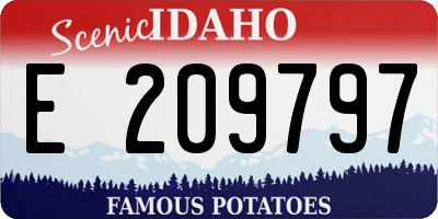 ID license plate E209797
