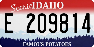 ID license plate E209814