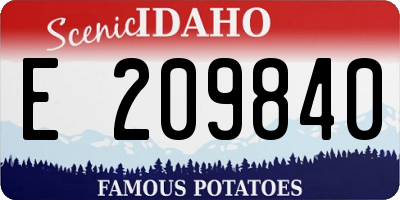 ID license plate E209840