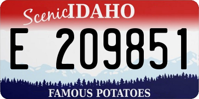 ID license plate E209851
