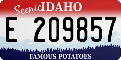 ID license plate E209857