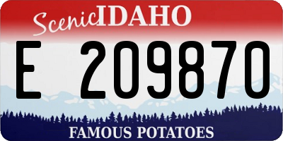 ID license plate E209870