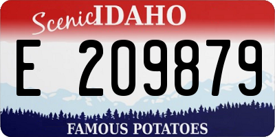 ID license plate E209879