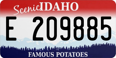 ID license plate E209885