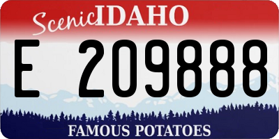 ID license plate E209888