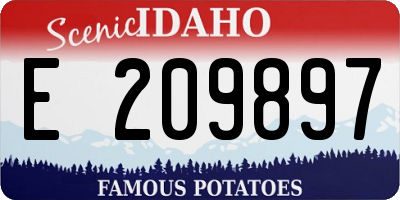 ID license plate E209897