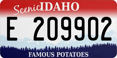 ID license plate E209902
