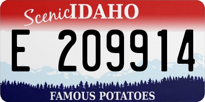 ID license plate E209914