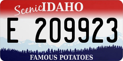ID license plate E209923