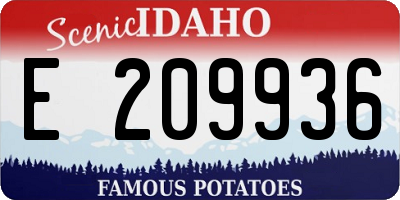 ID license plate E209936
