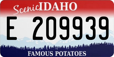 ID license plate E209939