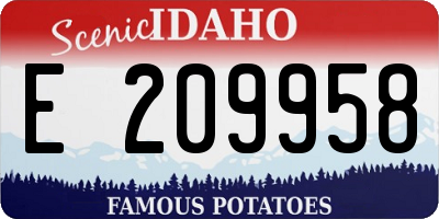 ID license plate E209958