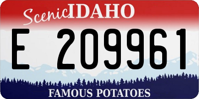 ID license plate E209961