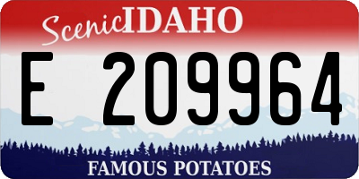 ID license plate E209964