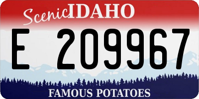 ID license plate E209967