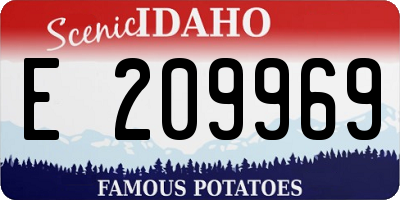 ID license plate E209969