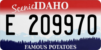 ID license plate E209970