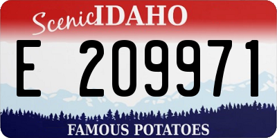 ID license plate E209971