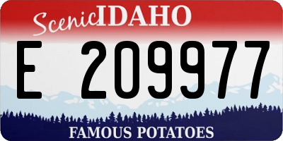 ID license plate E209977