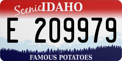 ID license plate E209979