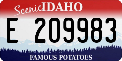 ID license plate E209983