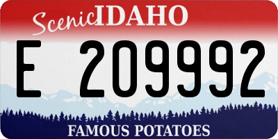 ID license plate E209992