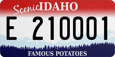 ID license plate E210001