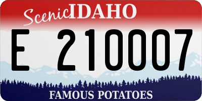 ID license plate E210007