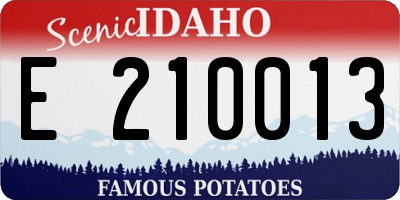ID license plate E210013