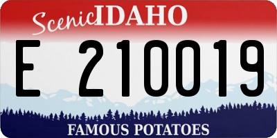 ID license plate E210019