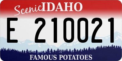 ID license plate E210021