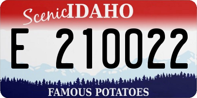 ID license plate E210022