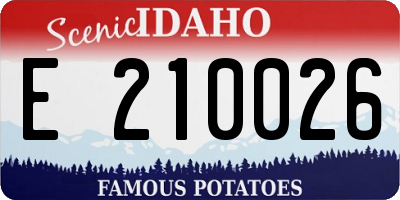 ID license plate E210026