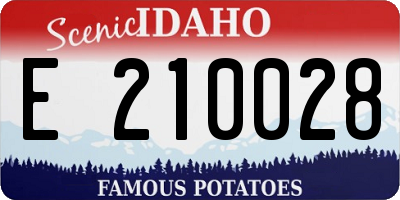 ID license plate E210028