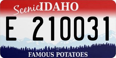 ID license plate E210031