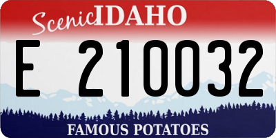 ID license plate E210032