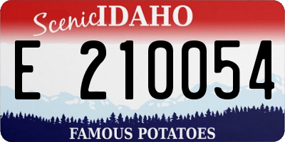 ID license plate E210054