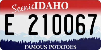ID license plate E210067