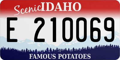 ID license plate E210069